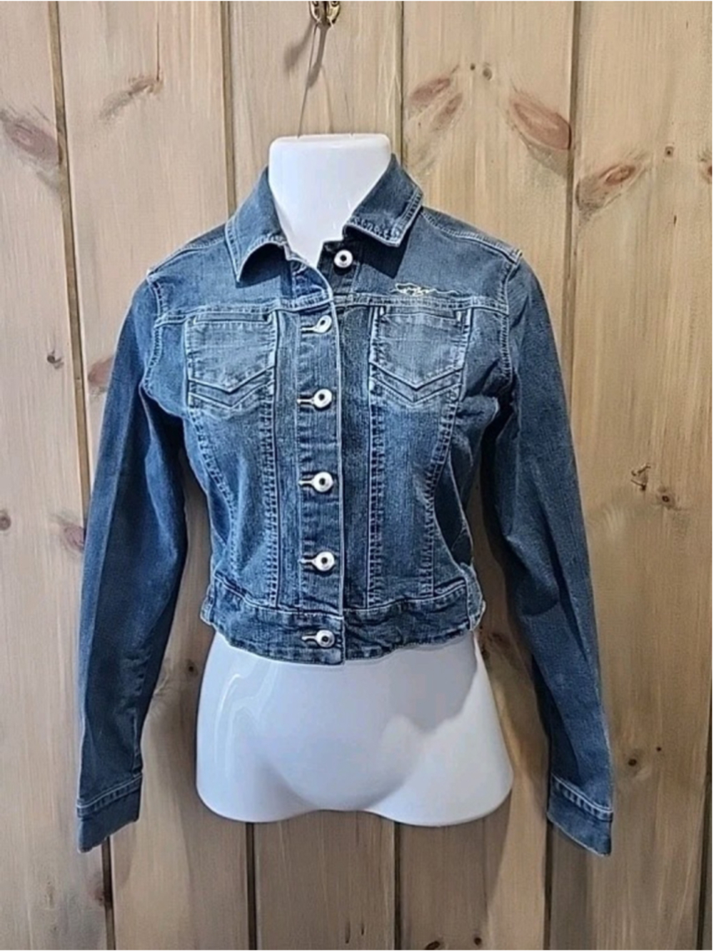 Vtg Fubu Denim Stretch Jacket Blue Medium Y2K